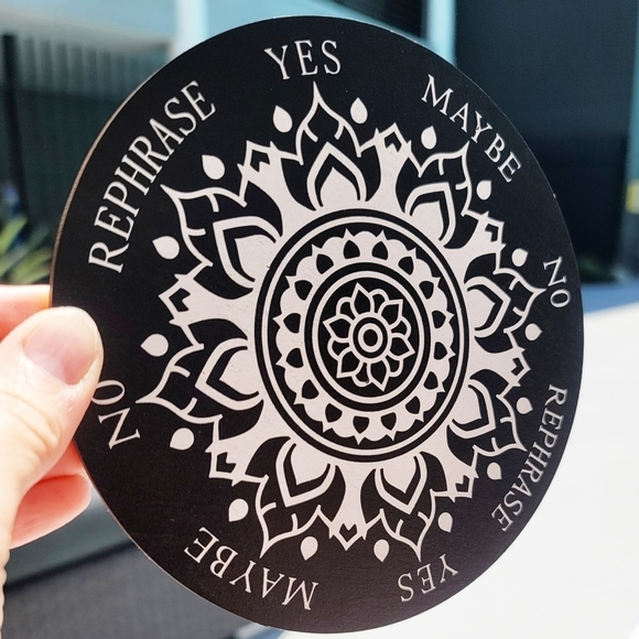 Lotus ✦ Pendulum Board ✦ 6" Black White Solid Wood Spiritual Divination Tool NWT - Picture 2 of 5